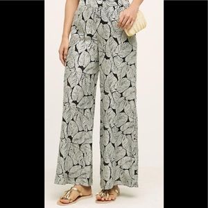 Anthropologie Elevenses Native Palm Wide Leg Pants